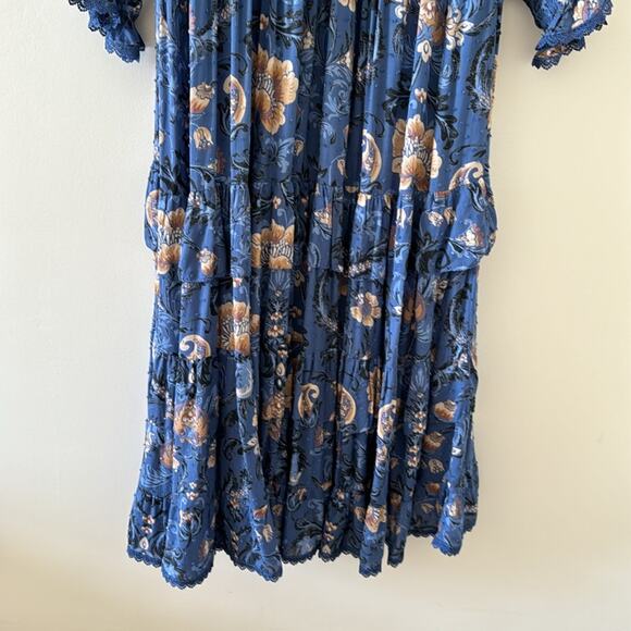 Spell Wild Blossom Blue Floral Maxi Dress XS Boho Cottagecore - Picture 8 of 9